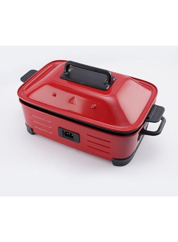 دي اس بي آلة طهي كهربائي 4 * 1 مطبخ متعدد الوظائف هيكل أواني منفصله آمنة للاستخدام وسهلة التنظيف الوظائف القلي الشوي البخر والطهي في وعاء الشوربة حماية من الحرارة الزائدة بقده 1400 وات - Image 3