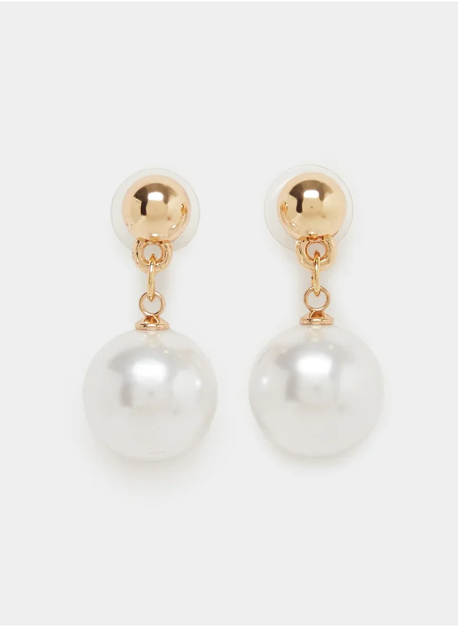 ستايلي Faux Pearl Dangle Earrings