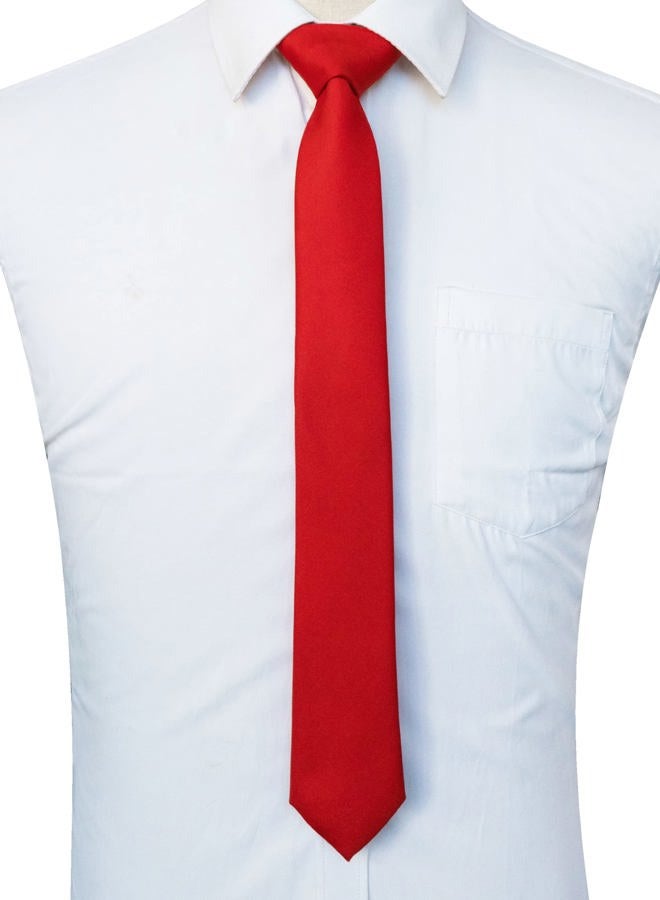 RBOCOTT 2.4“ Solid Color Skinny Tie Business Wedding Necktie for Men(6cm), Red - Image 2