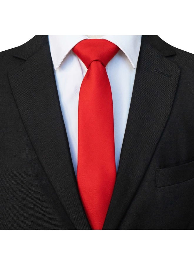 RBOCOTT 2.4“ Solid Color Skinny Tie Business Wedding Necktie for Men(6cm), Red - Image 4