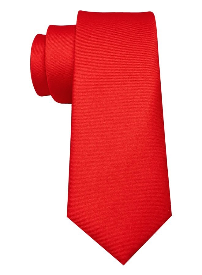 RBOCOTT 2.4“ Solid Color Skinny Tie Business Wedding Necktie for Men(6cm), Red - Image 3