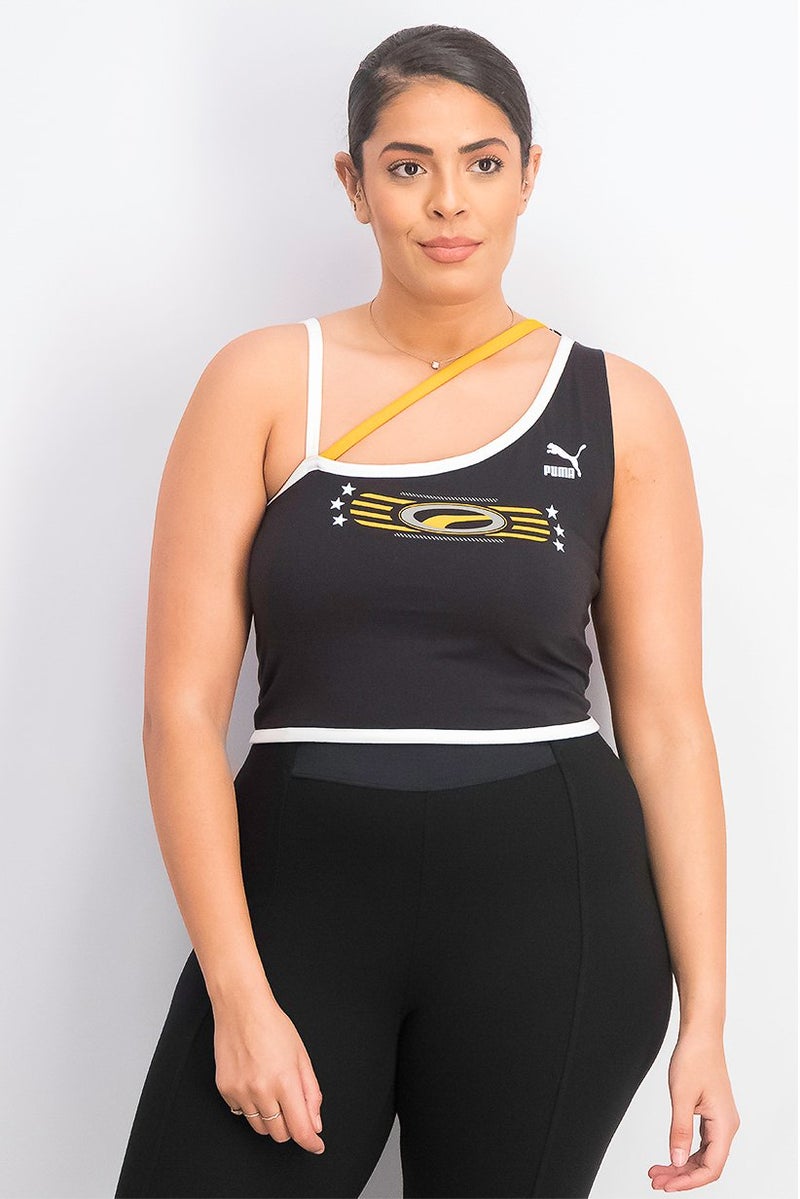 PUMA Women Sportswear Fit Sleeveless Retro Graphic Tops, Black Combo - Image 1