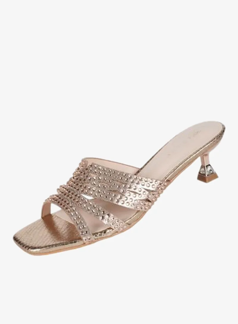 ZAYNA 221-219 Zayna Ladies Kitten Heel Sandals 2G9183-532 Rose Gold