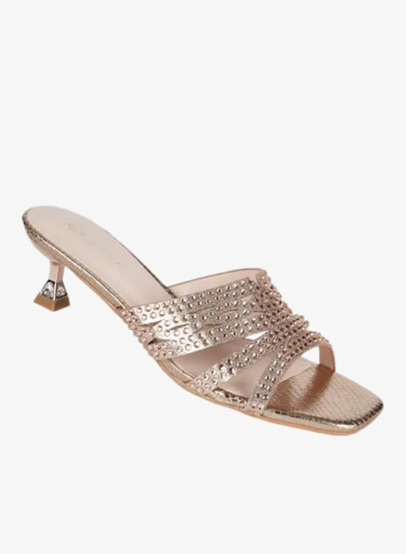 ZAYNA 221-219 Zayna Ladies Kitten Heel Sandals 2G9183-532 Rose Gold