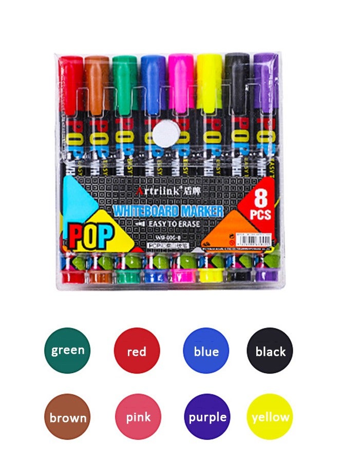 Whiteboard Markers Bright Dry Erase Markers Fine Tip board markers 8 pcs White Board Markers all purpose markers for schools and offices - Image 2