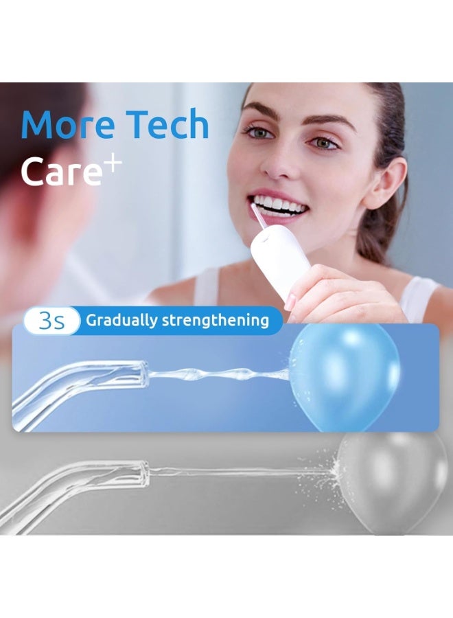 Zikra Water Flosser [Dental Cordless Portable] 6 Modes & IPX7 Waterproof Rechargeable Oral Irrigator Water Teeth Cleaner Floss Pick, Home Use WaterFlossers for Braces Bridges/Gum Care (White) - Image 4