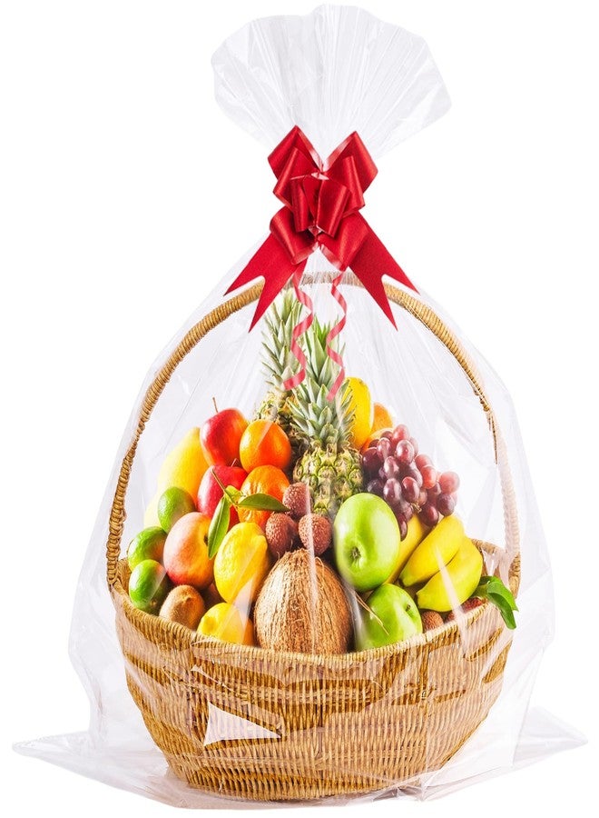 Homrelaxy 22 Pcs 24 x 30 Inches Cellophane Bags for Gift Baskets, Plastic Clear Basket Bags, Cellophane Wrap for Gift Baskets for Birthday, Wedding, Thanksgiving - Image 1