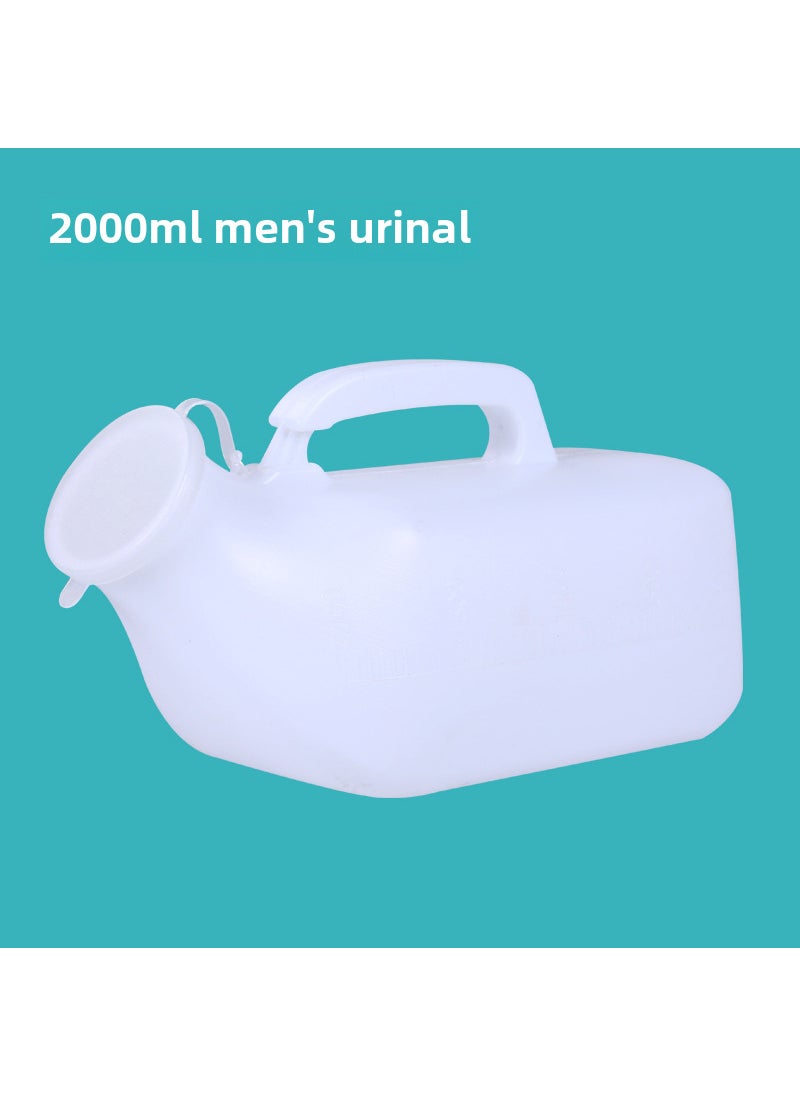 Generic - 2000ml Portable Mens Urinal with Lid Thickened Large CapacitySquare white 2000ML (without scratch-proof mouth) Square white 2000ML (without scratch-proof mouth) - Image 1