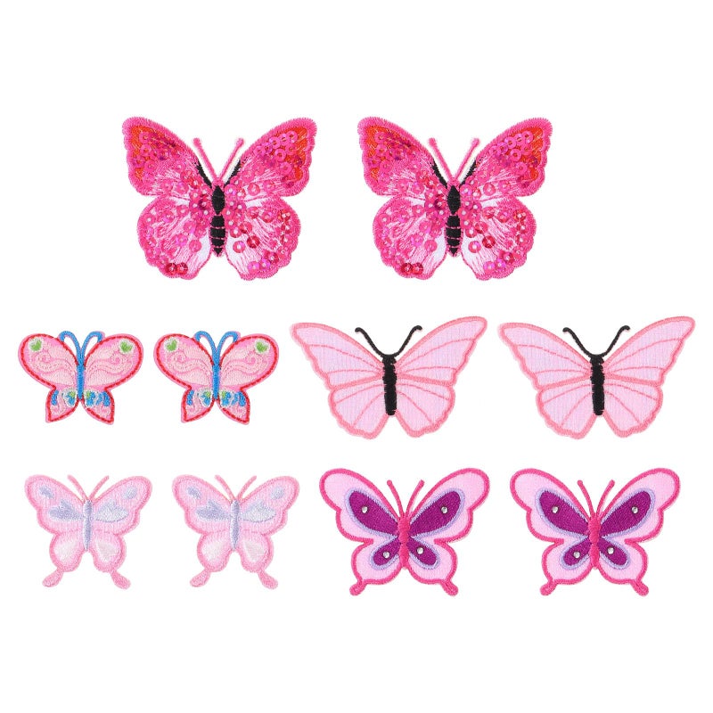 Pink Butterfly Embroidery Patches For Clothing DIY Repair And Decoration - Image 2