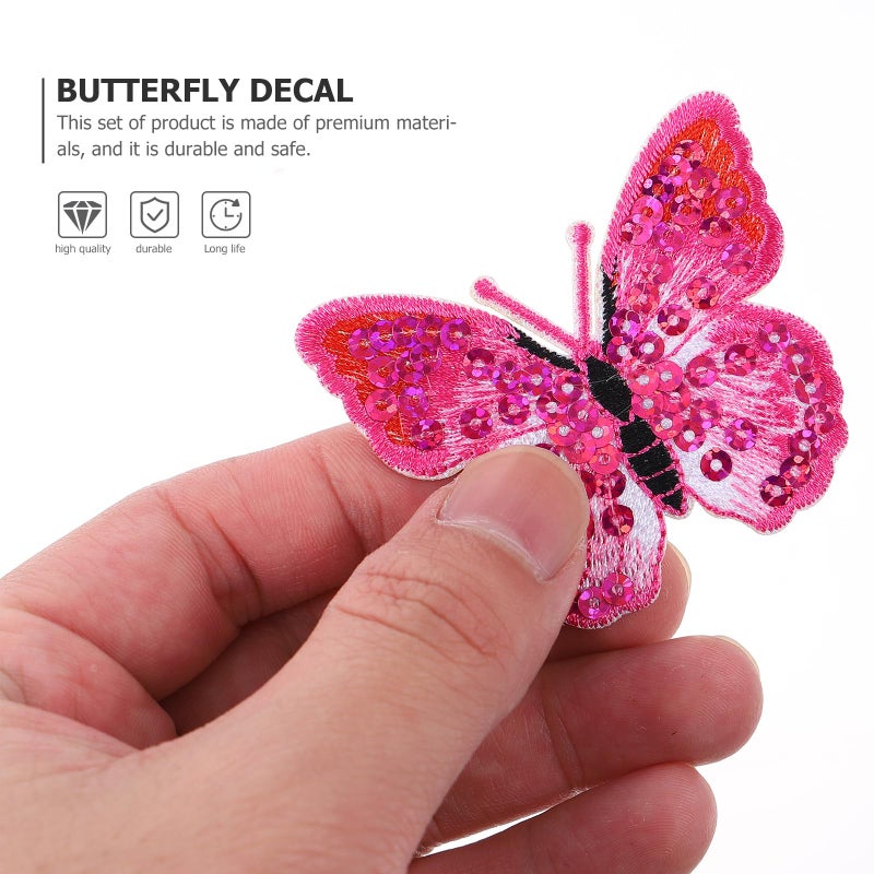 Pink Butterfly Embroidery Patches For Clothing DIY Repair And Decoration - Image 5