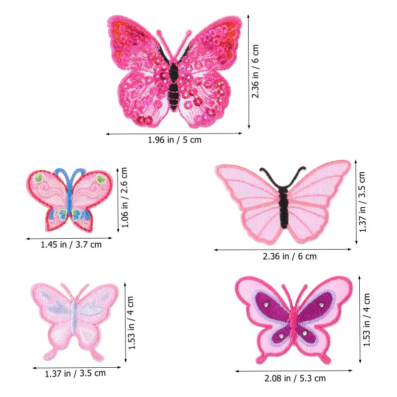 Pink Butterfly Embroidery Patches For Clothing DIY Repair And Decoration - Image 3