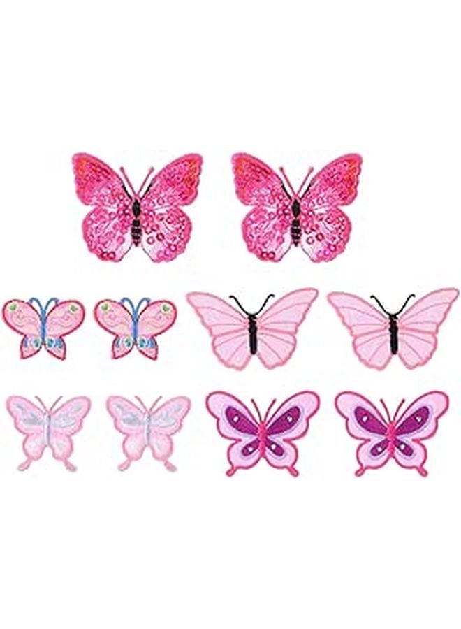 Pink Butterfly Embroidery Patches For Clothing DIY Repair And Decoration - Image 1