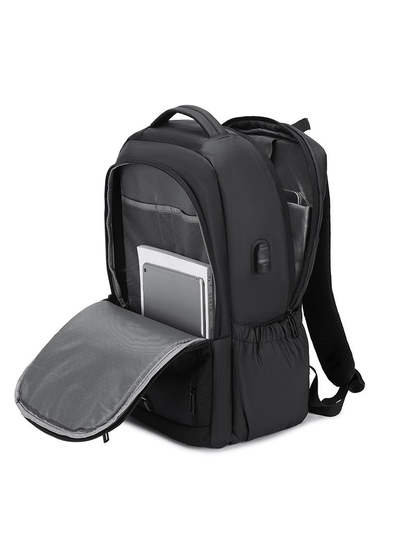 RAHALA Rl-2215 Casual Laptop Unisex Travel Professional Waterproof USB Port Backpack Bag - Black - Image 5