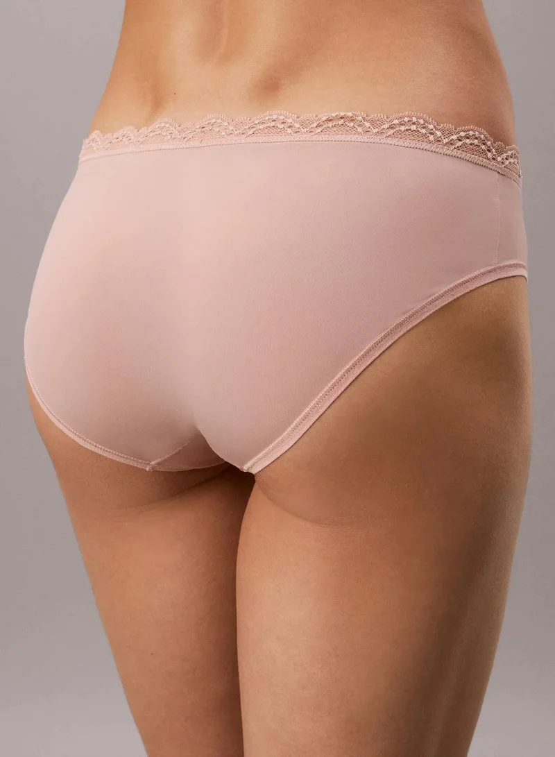 Calvin Klein Mahogany Rose Hipster Panty - Micro Stretch With Lace for Women | Best Price UAE