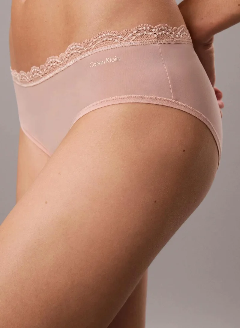 Calvin Klein Mahogany Rose Hipster Panty - Micro Stretch With Lace for Women | Best Price UAE