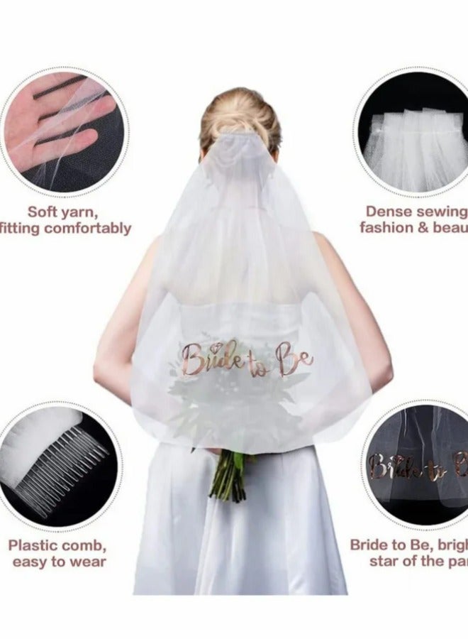 general Bridal decoration set, bridal belt, headpiece, bridal veil and comb, bridal gift to decorate the wedding - Image 3