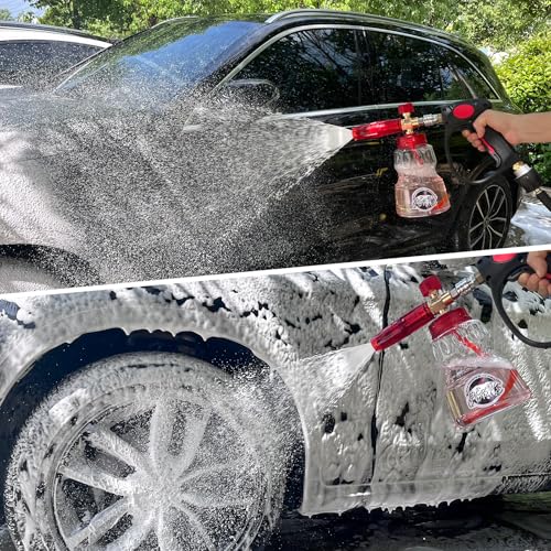 BEAR FORCE Pressure Washer Brass Foam Cannon Foam Generator Snow Foam Lance with 1/4” Quick Connector & 1.25mm & 1.10mm Orifice Nozzle, 360° Adjustable Thicker Snow Foam with 32 oz Soap Car Wash - Image 3