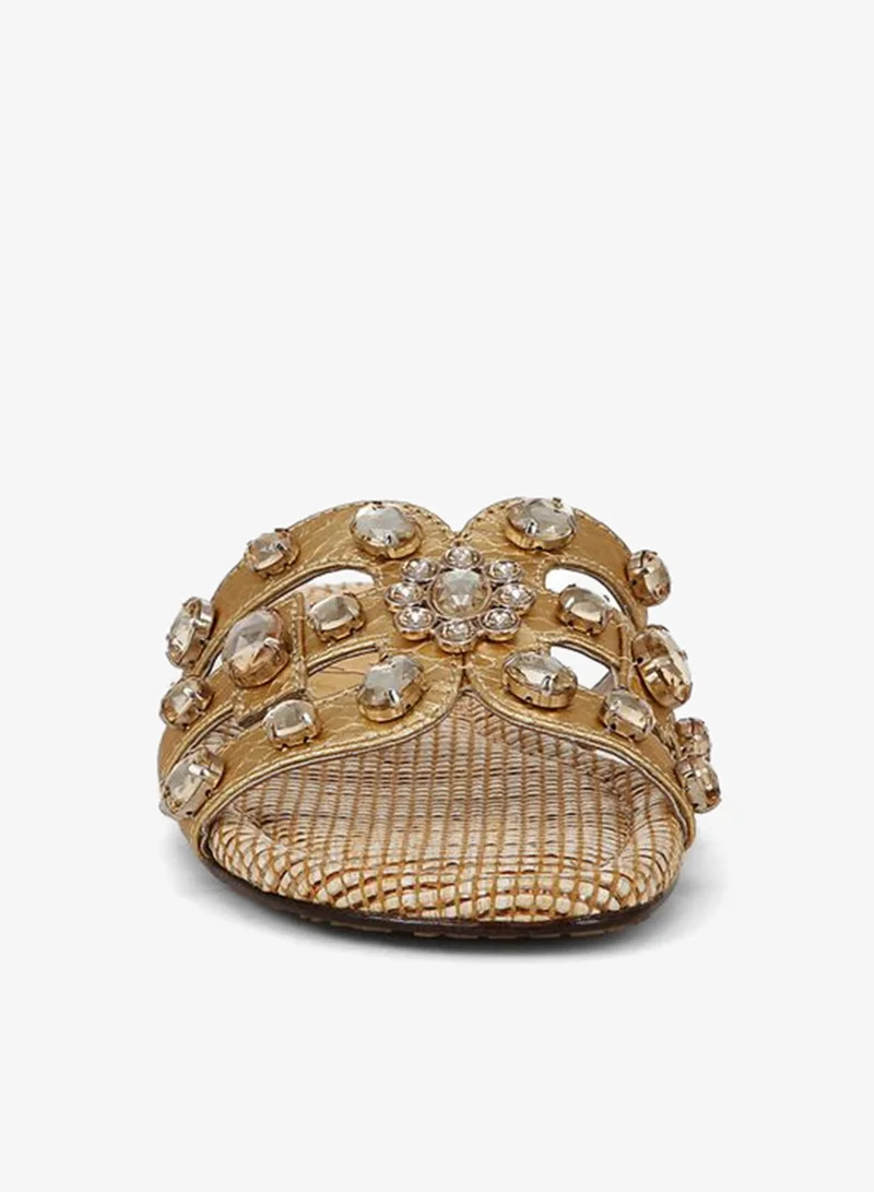 Sam Edelman GOLD Bay Ray Slide Sandal for Women | Best Price UAE