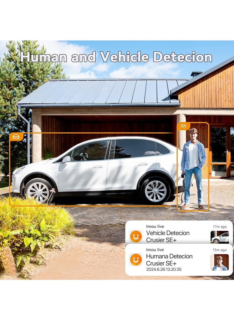 ايمو كاميرا Cruiser SE+ 2K، كاميرا أمان خارجية للمنزل، كاميرا CCTV WiFi للمنزل، كاميرا مراقبة بتغطية 360 درجة، كشف الإنسان/الحركة، رؤية ليلية ذكية، IP66، محادثة ثنائية الاتجاه  - Image 3