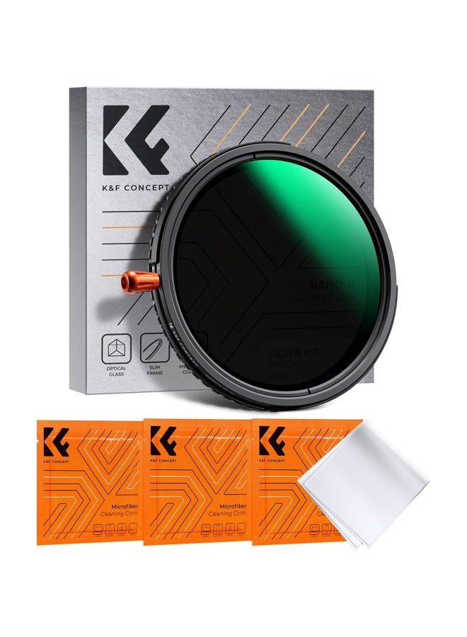 K&F Concept فلتر K&F Concept 67mm 3 في 1 1/4 تشتت أسود و CPL و ND، ND2-32 متغير، فلتر ضبابي ناعم فائق النحافة، عدسات يابانية، متعددة الطلاء، مع قطعة قماش للتنظيف (سلسلة Nano-K) - Image 1