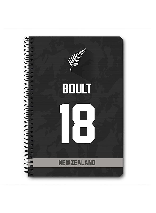 Designer A5 Spiral Notebook Memo Notepad Journal Player - Trent Boult, Jersey Number -18 (With Logo)