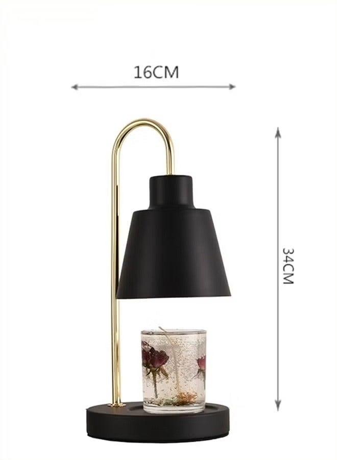 MIXDE Candle Warmer Lamp with Timer and Halogen Bulbs Vintage Classical Elegant Dimmable Electric Scented Candles Melter Aromatic Candle Holders for Home Bedside Decoration 16*34CM Black - Image 2