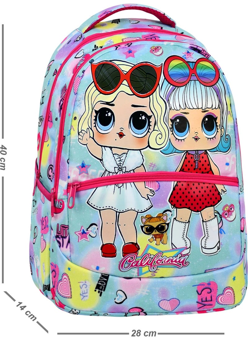 Çantaland 3-Piece Primary School Girl Patterned, Girls Lunch Box and Pencil Case School Bag  - Image 2