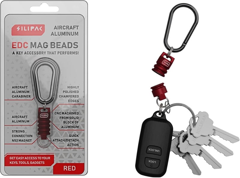 Silipac Keychain Magnetic Connector - Red EDC Mag Beads for Quick Release and Easy Access - Image 5