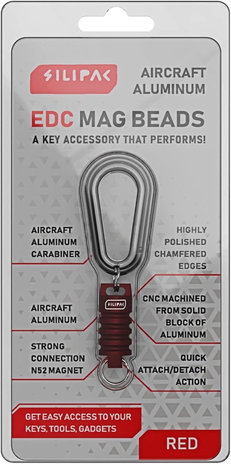 Silipac Keychain Magnetic Connector - Red EDC Mag Beads for Quick Release and Easy Access - Image 2