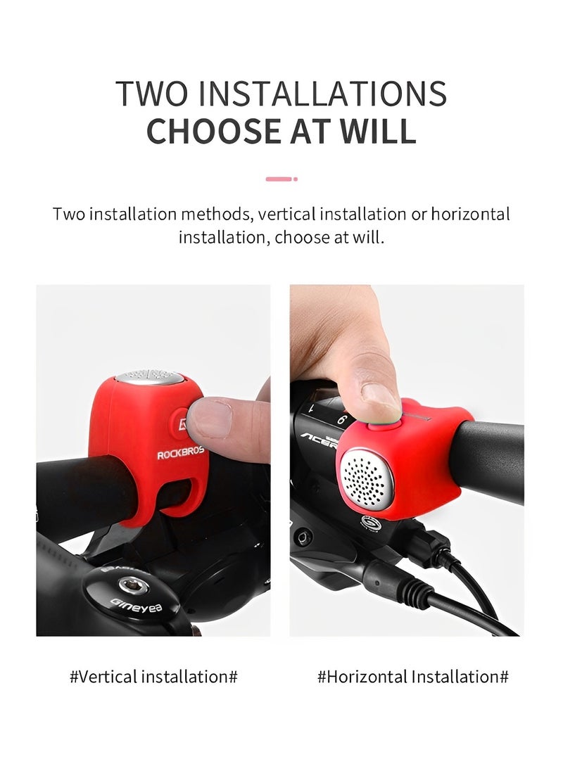 REOCLE Electric Bike Horn 90 DB Electra Bike Bell with 3 Available Ringtones & Water-resistant Cover Portable Loud Bike Horn Electronic for Adults Kids Bicycle Bells  - Image 2