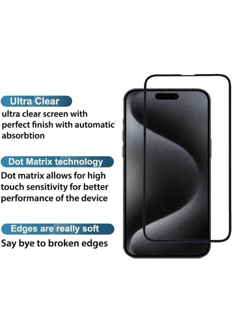 vesus Screen Protector for iPhone 15 Pro Max tempered glass screen protector 9H hardness scratch resistance iPhone 15 Pro Max full glue edge to edge glass (iPhone 15 Pro Max, Clear) - Image 5