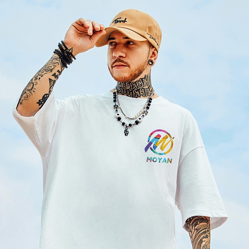 American Street Fashion Brand Hip Hop Short Sleeve Men'S Loose Plus Size Plus Size Plus Size Half Sleeve T-Shirt Ins Fashion Couple Wear Summer - Image 3