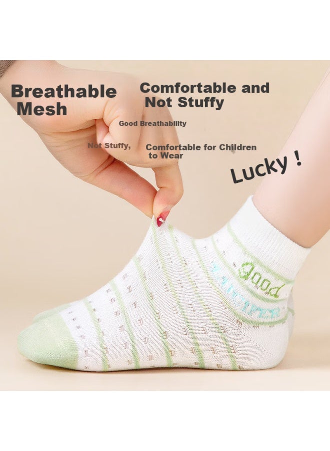 Yuzhaolin Children's Summer Ultra-thin Short Socks Mesh Socks Boys' Big Boys' Boys' Mid-tube Socks Summer Students Cotton Socks - Image 1