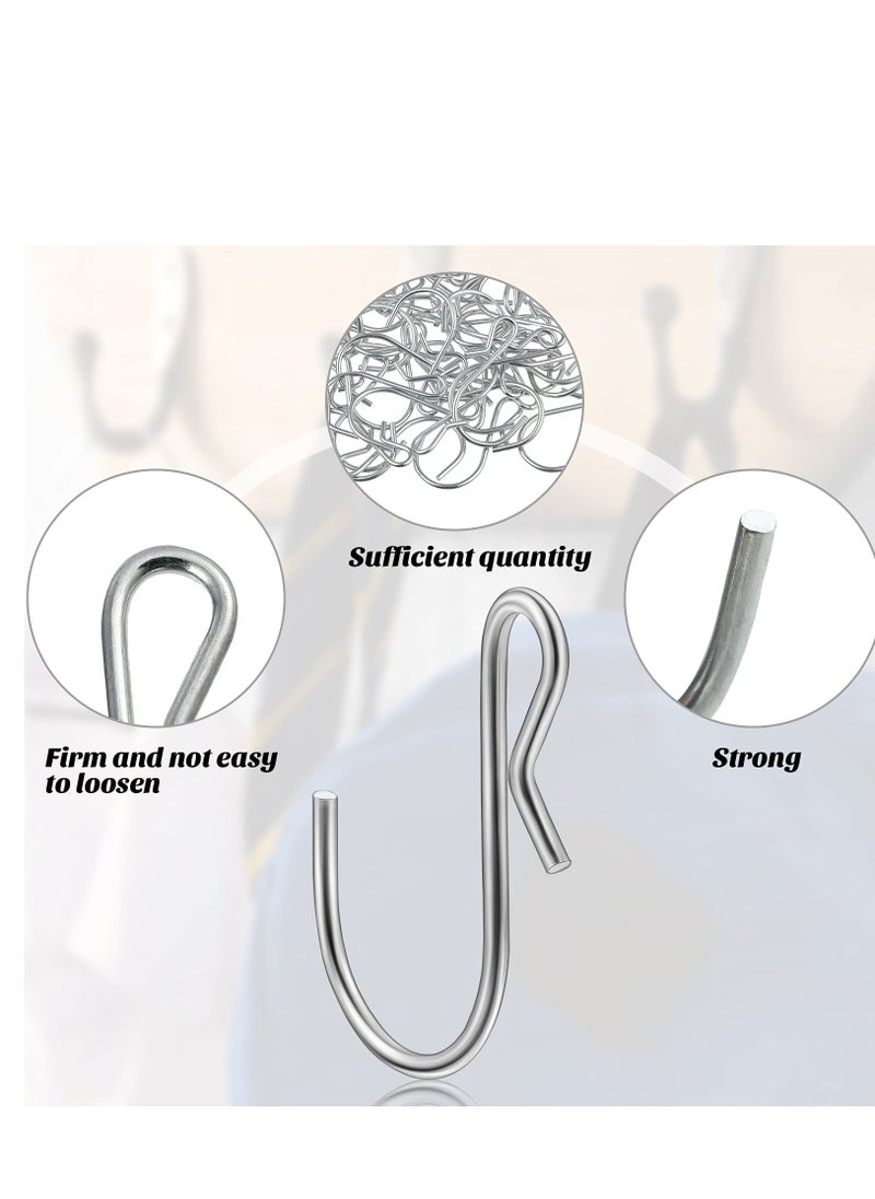 SYOSI S Shaped Metal Hooks Clip, S Shaped Hooks Stainless Steel Metal Hangers,Not Slip Off, Suitable for Indoor and Outdoor Hanging,  Kitchen Lights, Hanging Hooks for DIY Crafts(100 Pieces) Silver  - Image 2