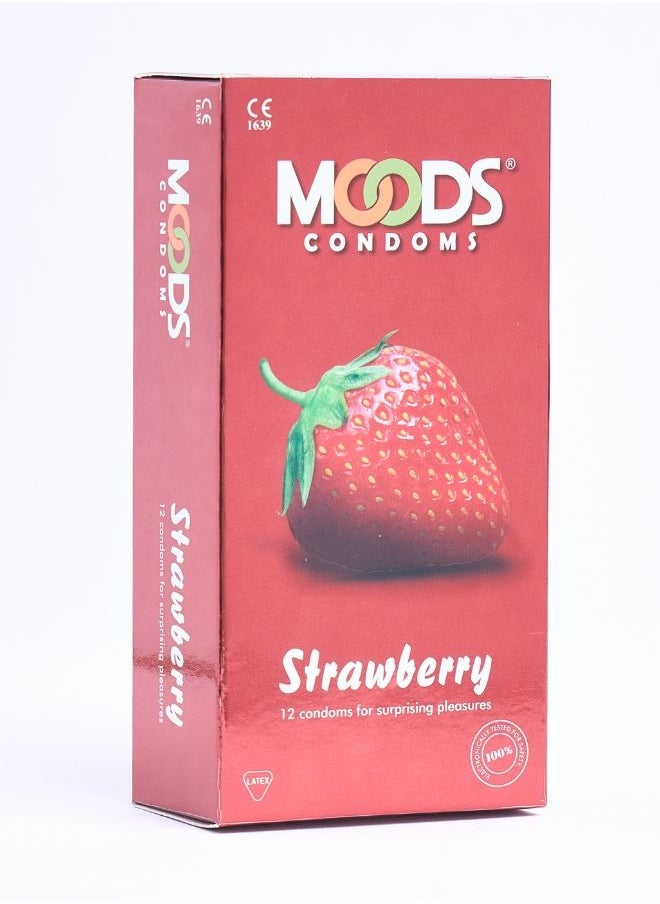 Moods Strawberry Condoms 12 Pieces  - Image 2