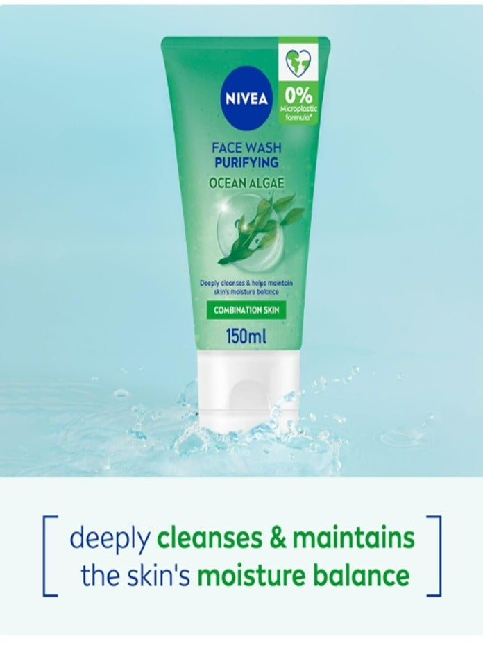 Nivea Face Wash Cleanser, Purifying Cleansing, Combination Skin, 150ml - Image 2