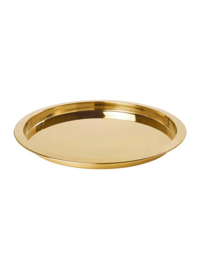 NIBEMINENT Round Stainless Steel Tray Gold 38cm - Image 1