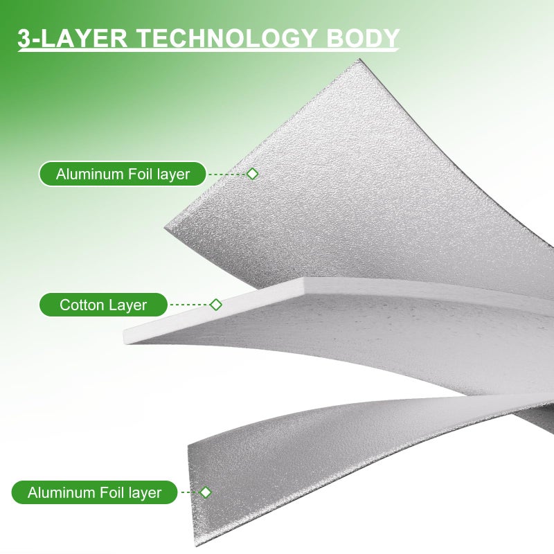 AGHITG Reflective Insulation Sheet, Window Insulation for Winter, Aluminum Foil Cotton Layer for Keep Warm, 59"ï¼ˆW) x 99"Window Insulation Kit - Image 4