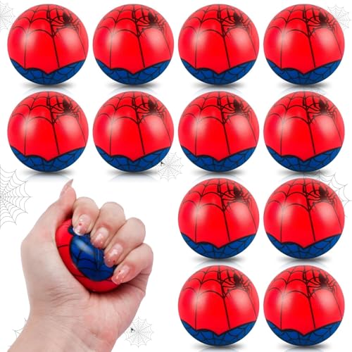 AXBMM 12 PCS Spider Stress Balls for Kids Party Favors 197 Inch Anxiety Relief Fidget Sensory Toys Spider Theme Squeeze Toys Bulk for Birthday Goodie Bags Carnival Gifts Classroom Prizes - Image 1