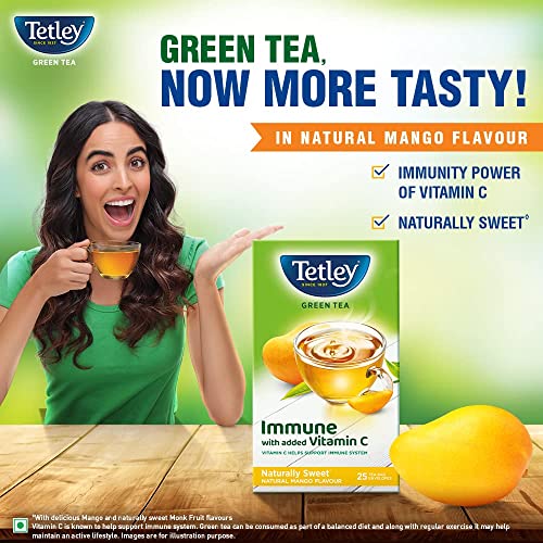 Tetley Green Tea Reviving Mango, 25 Tea Bag - Image 3