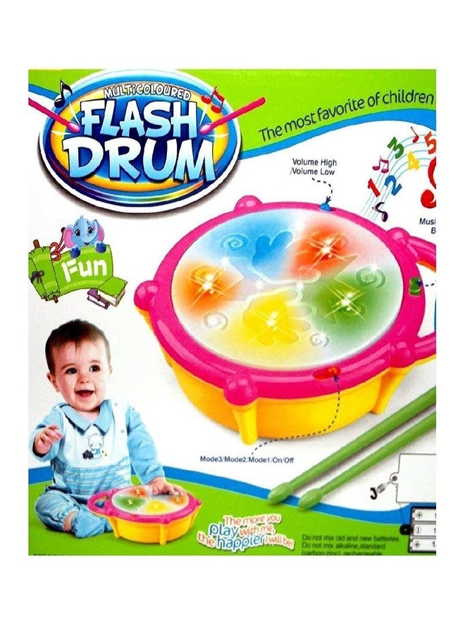 RPC99® Musical Flash Drum Toys for Kids 3D Flash Drums Toys Flash Drum with 3D Lights, Music Baby Toy for 2 3 4 Year Kid Boy Girl - Image 1
