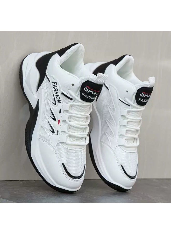 Men's Lace-up Chunky Sneakers, Athletic Shoes, Shock Absorbing And Breathable Shoes For Running Basketball Workout Gym