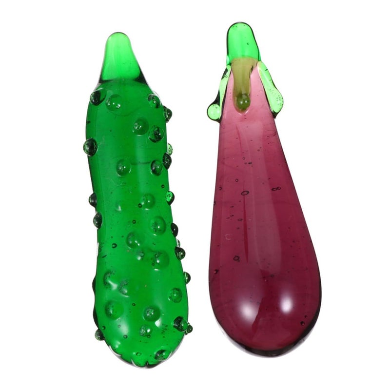 2pcs Fake Eggplant Cucumber Artificial Vegetable Props for Home Kitchen Photography Teaching - Image 2
