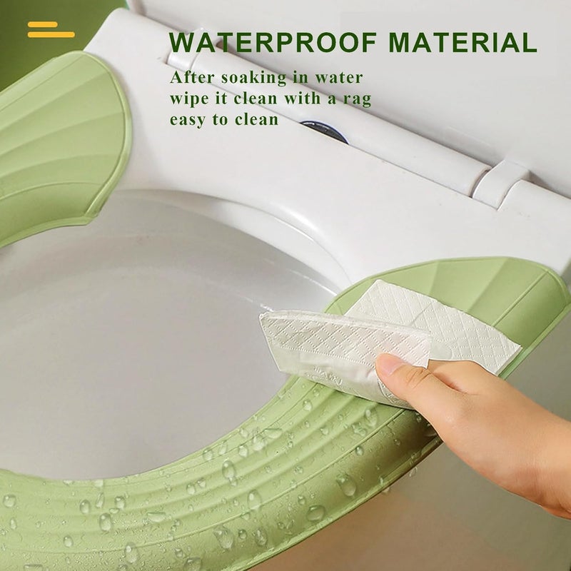 YANMENG Toilet Seat Cover Warmer With Handle, Toilet Seat Cushion With Lift, U-Shaped Scrubbable Wash.(Light pink 2 Sets) - Image 4
