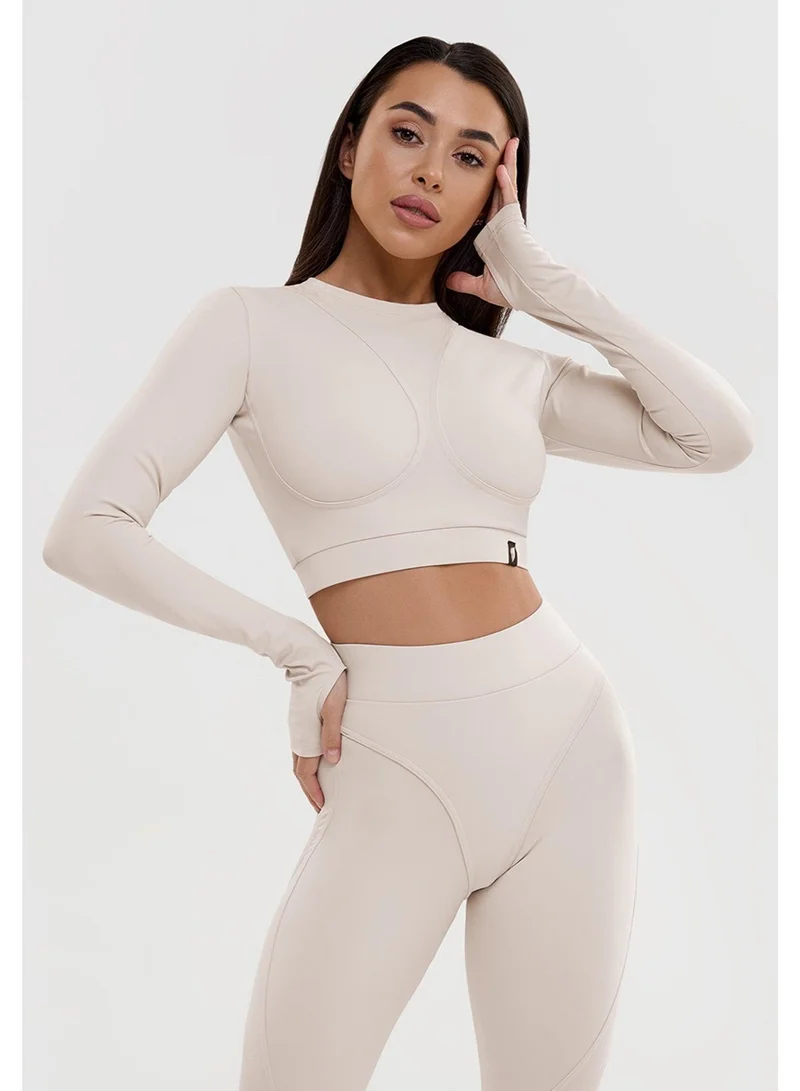 Bona Fide Rashguard Extra Nude Rashguard Extra Crop Gym Top for Women for Women | Best Price UAE