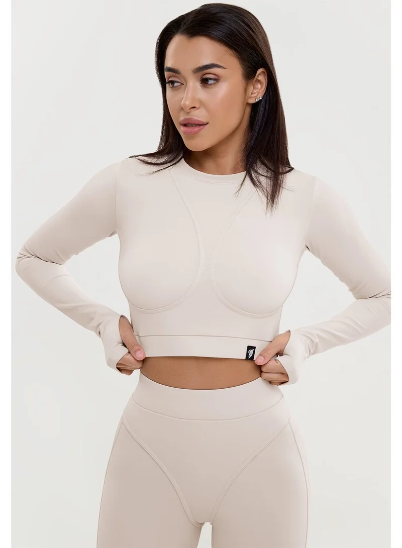 Bona Fide Rashguard Extra Nude Rashguard Extra Crop Gym Top for Women for Women | Best Price UAE