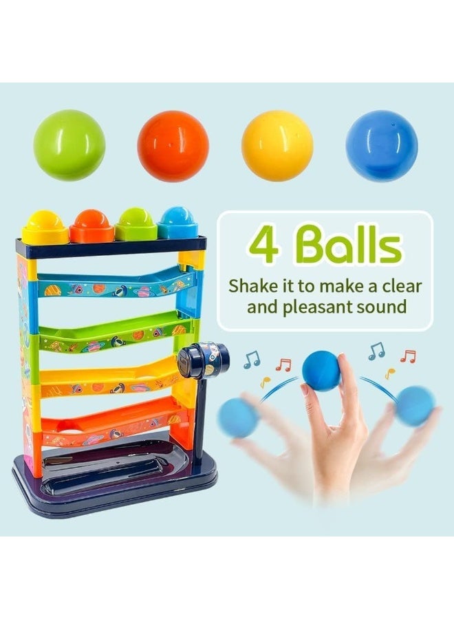 Soofam Pound a Ball Toy for Toddlers Boys and Girls, Hammer and Ball Toys with Ramp Tower Multicolored Balls, STEM Developmental Educational Fun Learning Toy Hammering Pounding Toys - Image 5