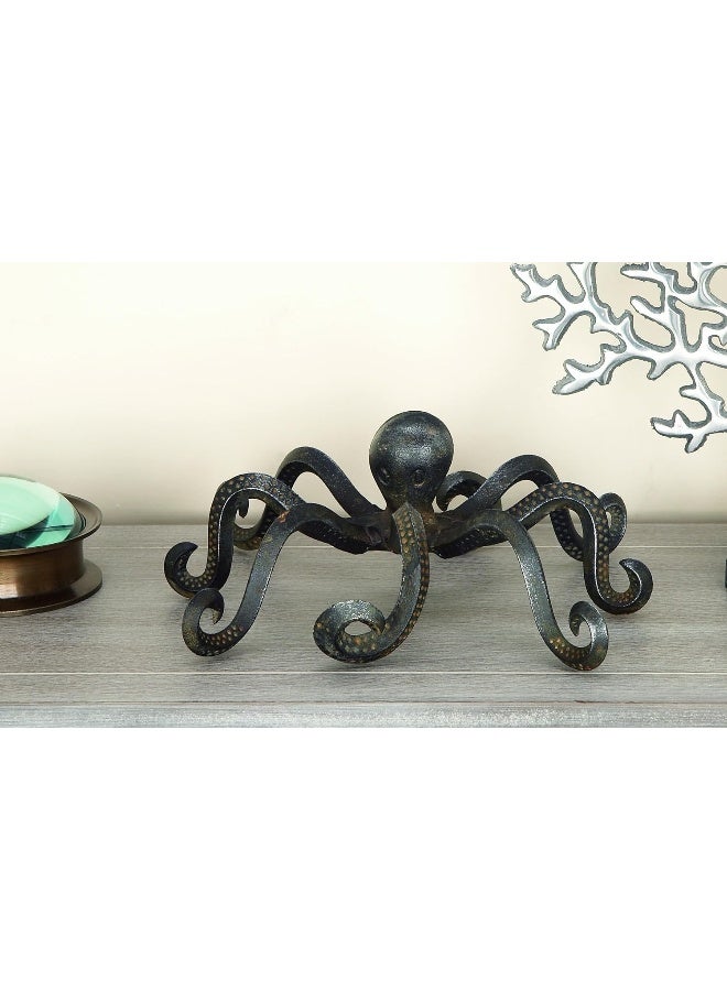 Deco 79 Metal Octopus Decorative Sculpture Home Decor Statue with Long Tentacles and Suctions Detailing Accent Figurine 12 x 9 x 4 Black - Image 4