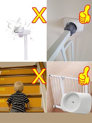 vmaisi Baby Gates Wall Pads (4 Pack) - Safety Indoor Gate Protector With Compact Wall Cups - Saves Trim & Paint - for Dog, Pet, Child, Kid - Pressure Mounted Walk Through Guard - Image 3