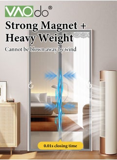 VAOdo Magnetic Screen Door Self Sealing Heavy Duty Hands Free Mesh Partition Keeps Bugs Out Pet and Kid Friendly Works with Front Doors and Sliding Doors  - Image 3